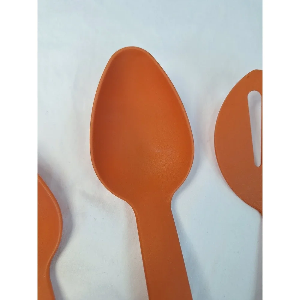 Rachael Ray 3 Piece Nylon Kitchen Tool Set Orange Slotted Turner & Spoons